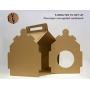 NEST Corrugated Cat Cardboard Pet House Tower Condo Apartment Pet Cat Furniture for Cats and Kittens Catnip Cave for Pets Kitties Cat Accessories Gingerbread Box House