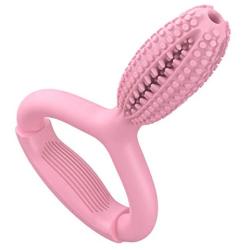Pawaboo Dog Toothbrush Chew Toys, Rubber Toothbrush Stick Teeth Cleaning Dental Care Massager, Multifunctional Interactive Tug Chew Toys with Handle for Medium Dogs Puppies, Medium Size
