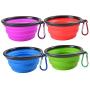 Collapsible Dog Bowl, Portable Foldable Travel Water Food Bowls with Carabiner Clip for Walking, Traveling,Hiking (4 Pack)