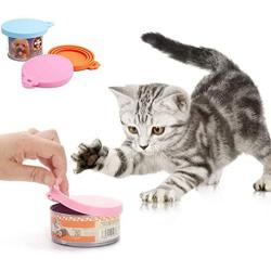 Silicone Pet Can Covers lids- 4 Pack for Pet Dog Cat Food Can Top One Size Fits All Standard Size Dog and Cat Can Tops Universal Silicone Can Lid Cover