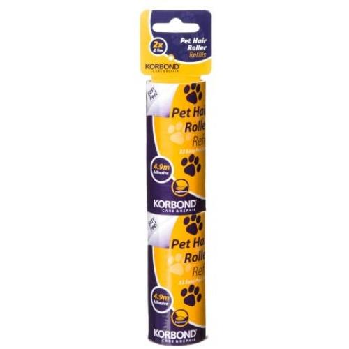 Korbond 2 x 4.9 M Fragranced Pet Hair Roller Refill