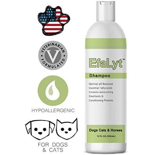 EfaLyt Hypoallergenic Shampoo for Pets - Blend of Proteins, Essential Fatty Acids - Control Flaking and Scaling - Optimal pH Balance - Natural Moisturizer - 12 fl oz