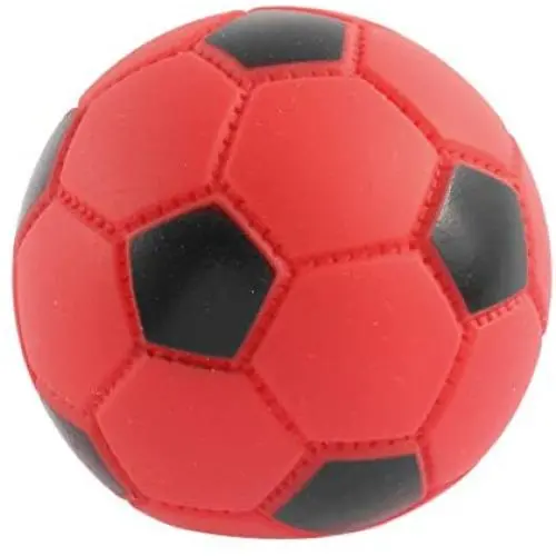 uxcell Ball Shaped Bone Footprint Pattern Pet Puppy Cat Chew Sound Toy, Red