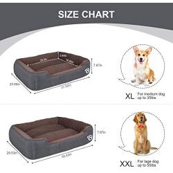 Warmer Pet Dog Beds for Small/Medium/Large Dog,Rectangle Pet Bed Thickened Enough with Soft Coral Fleece and Non-Slip Bottom ,Durable Dog Sofa Couch Pet Bed