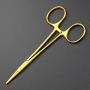 Freelander 6 PCS Pet Grooming Scissors Kit With round head, 7 inch Gold Used for Dog or Cat with Cutting Scissors, Thinning Shear, Curved Scissors, Grooming Comb