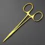 Freelander 6 PCS Pet Grooming Scissors Kit With round head, 7 inch Gold Used for Dog or Cat with Cutting Scissors, Thinning Shear, Curved Scissors, Grooming Comb
