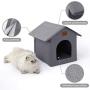 Loves cabin Outdoor Cat House Weatherproof for Winter, Collapsible Warm Cat Houses for Outdoor/Indoor Cats, Feral Cat Shelter with Removable Soft Mat, Easy to Assemble Igloo Dog House for Small Dogs