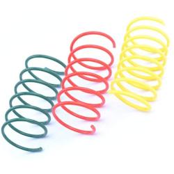 60 Pack Cat Spring Toy Plastic Colorful Coil Spiral Springs Pet Action Wide Durable Interactive Toys