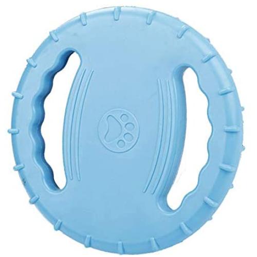 Dog Flying Disc Toy,Rubber Dog Bite Resistant Outdoor Training Fetch Sound Maker Float Pet Toy,Tough Training Flying Disc Play Toy for Dog,Interactive Dog Toys,Float in Water Safe on Teeth