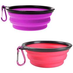 AYECEHI Portable Silicone Collapsible Pet Cat Bowls,Foldable Expandable Water Feeding Travel Bowl Cup Dish for for Pet Dogs and Cats