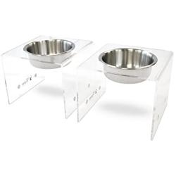 PetFusion Elevated Dog Bowls, Cat Bowls. [Attach, Detach, Add On, Mix Match Short 4'' & Tall 8'']. Buy Singles or Pairs