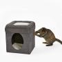 MidWest Homes for Pets New World Cat Cube with Cat Bed Topper, 15.5L x 15.5W x 16.5H, Gray