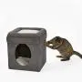 MidWest Homes for Pets New World Cat Cube with Cat Bed Topper, 15.5L x 15.5W x 16.5H, Gray