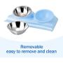 Dressyougo Double Slanted Dog Bowl, Tilted Food Water Bowl for French Bulldog and Cats, Easier to Access Food