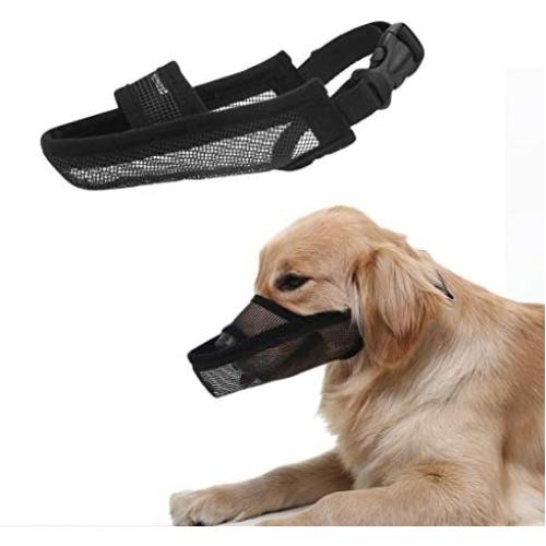 Crazy Felix Nylon Dog Muzzle for Small Medium Large Dogs, Air Mesh Breathable and Drinkable Pet Muzzle for Anti-Biting Anti-Barking Licking