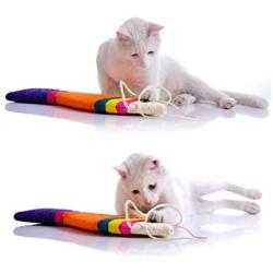 TINKSKY Kitten Cat Pet Toy Cat Scratch Board Scratching Pad Play Funny Toy Fish Shape (Random Color)