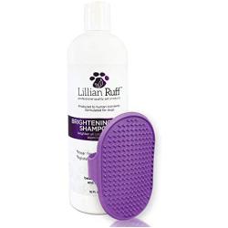 Lillian Ruff Brightening & Whitening Shampoo for Dogs – Tear Free Coconut Scent with Aloe for Dry & Sensitive Skin – Adds Shine & Luster to Coats