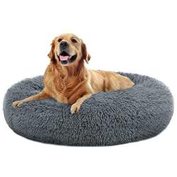 Round Donut Cat and Dog Cushion Bed, Pet Bed for Cats or Multiple Dogs, Anti-Slip & Water-Resistant Bottom, Super Soft Durable Fabric Pet Supplies, Machine Washable Luxury Cat & Dog Bed