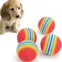 Adarl 10pcs Pet Cat Soft Sponge Rainbow Play Balls Interactive Cats Dogs Ball Toys Training Pet Supplies