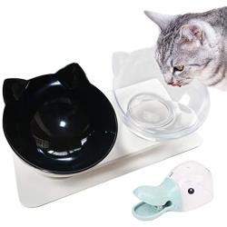 MILIFUN Elevated Cat Single Bowls, Pet Food Water Bowl with 15