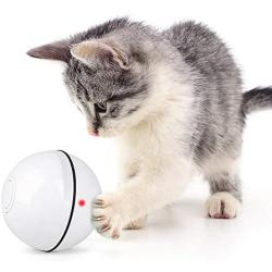 Unibelin Smart Interactive Cat Toy Ball- Pet Toy Self Rotation Rolling Ball USB Rechargeable Cat Light Toy Built-in LED Light for Cat Kitty Exercise Chase Play