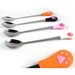 Coolrunner 4 Pack Can Food Spoon, Dog Cat Stainless Steel Food Spoon