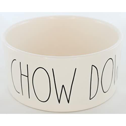Rae Dunn Magenta Ceramic Pet Bowl Chow Down Large 6 Inch