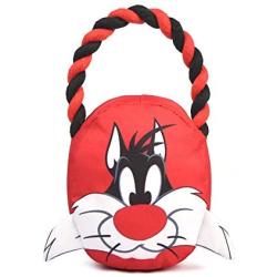 LOONEY TUNES for Pets Sylvester Rope Head Stuffed Dog Toy for All Dogs | Red, White, and Black Character Plush Fabric Toy for Dogs | Cute Rope Canvas Dog Toy