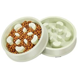 UPSKY Slow Feeder Dog Bowl No Choking Slow Feeder Bloat Stop Dog Food Water Bowl with Funny Pattern (Set of 2)