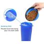 TOL Dog Water Bottle and Food 2-in-1 Container with Silicone Collapsible Dog Bowl, Outdoor Dog Water Food Bowl for Walking Traveling Hiking (Pink, Green, Orange, Blue)