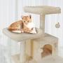 BYUP Large Multi-Layer cat Tree, Double Plush Apartment, cat Climbing Frame, cat Habitat, cat Tower, cat Activity Center