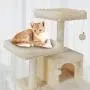 BYUP Large Multi-Layer cat Tree, Double Plush Apartment, cat Climbing Frame, cat Habitat, cat Tower, cat Activity Center