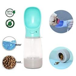 Dog Water Bottle, Pet Water Dispenser Leak Proof Portable Dog Travel Water bottle with Food Container for Puppy ,Walking, Hiking, Food Grade Plastic Pet Water Bottle, Cats Feeding & Watering Supplies