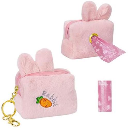 PetsHome Dog Poop Bag Holder Cute Plush Dispenser with Leash/Bag Clip and 1 Roll (15 Dog Poop Bags) Pink PetsHome Dog Poop Bag Holder Cute Plush Dispenser with Leash/Bag Clip and 1 Roll (15 Dog Poop Bags) Pink