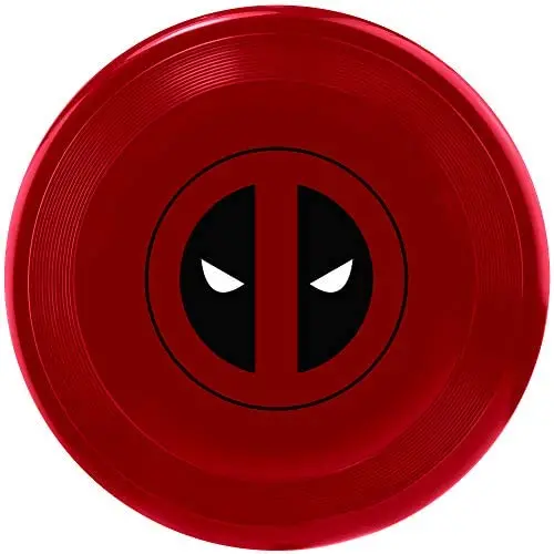 Buckle-Down Dog Toy Frisbee Flyer Deadpool Logo Red Black White Buckle-Down Dog Toy Frisbee Flyer Deadpool Logo Red Black White