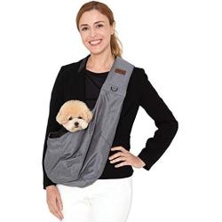 RETRO PUG Dog Sling Carrier for Small and Medium Dogs,Cat - Pet Sling Carrier - Travel Puppy Carrying Bag – Doggie Pouch – Adjustable Shoulder Strap – Tote Purse – Chest Holder - 15~20 lbs