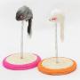 Pet Supplies Pet Cat Playing Toys Sisal Spring Seat Cat Scratch Board with Mouse, Board Diameter: 15cm, Random Color Delivery Pet Toys