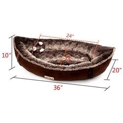 JOYELF Dog Bed with Washable Cover Pirate Ship Plush Soft Warming Pet Bed for Cats or Dogs with Breathable Soft Cotton and Squeaker Toys as Gift