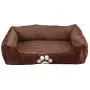 Long Rich Reversible Rectangle Pet Bed Dog Bed with Dog Paw Embroidery,Medium size, by Happycare Textiles Long Rich Reversible Rectangle Pet Bed Dog Bed with Dog Paw Embroidery,Medium size, by Happycare Textiles