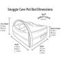 KONA CAVE - Luxury Snuggle Cave Dog and Cat Bed with Zip-Off Cozy Cave Cover - Patented Designed