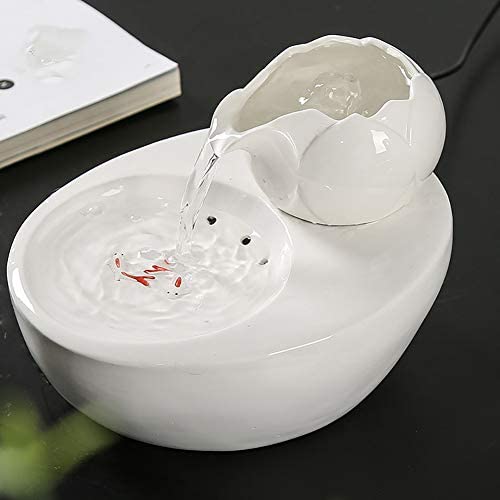 Pet Ceramics Fountain, Suitable for Small Dog and Cat Households, Easy-to-Clean Design, Filter Included, 1.3 litres