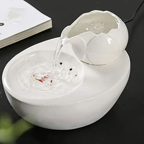 Pet Ceramics Fountain, Suitable for Small Dog and Cat Households, Easy-to-Clean Design, Filter Included, 1.3 litres Pet Ceramics Fountain, Suitable for Small Dog and Cat Households, Easy-to-Clean Design, Filter Included, 1.3 litres