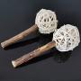 ocijf179 Cat Toy Pet Cat Kitten Wood Matatabi Bell Rattan Ball Snack Stick Molar Chewing Toy - Wood Color