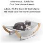 Cat Hammock, Pet Bed, Solid Wood Cat Bed, 2 in 1 Cradle and Hammock, Cat Hanging Bed with Durable Wooden Frame, Cats’ Furniture