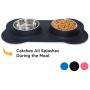 KEKS Small Dog Bowls Set of 2 Stainless Steel Bowls with Non-Skid & No Spill Silicone Stand for Small Dogs Cats Puppy & Collapsible Travel Pet Bowl
