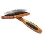Bass Brushes Large Slicker Style Pet Brush with Bamboo Wood Handle and Rubber Grips
