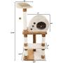 4 Tier Cat Tree- Plush Multi-Level Cat Tower with Sisal Scratching Posts, Perch, Cat Condo and Hanging Toy for Cats and Kittens By PETMAKER (47.5”)