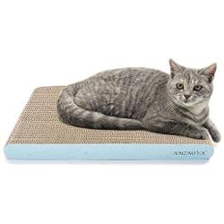 AMZNOVA Cat Scratcher, Scratching Pad, Durable Recyclable Cardboard with Catnip, Colors Series, 7 Colors & 2 Sizes