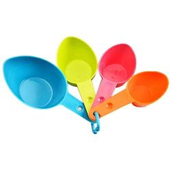 YhwangX Pet Food Scoops 4 Sizes Multi-purpose Plastic Measuring Cup Multicolor Utility Scoops Set for Dog Cat Food Set of 4