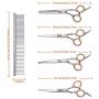 PETTOM Pet Grooming Scissors Set 5-in-1 Safety Round Tip Dog Grooming Blender Shears Kit for Full Body & Facial Trimmer
